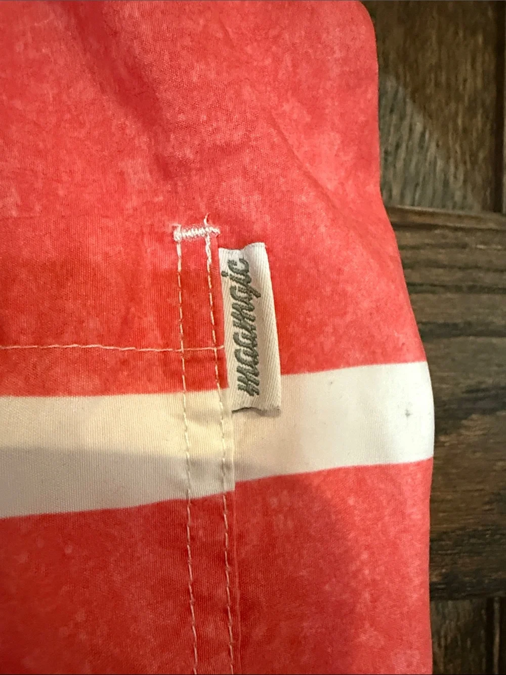 Maamgic Men's coral  and Blue Striped Swim Trunks XL